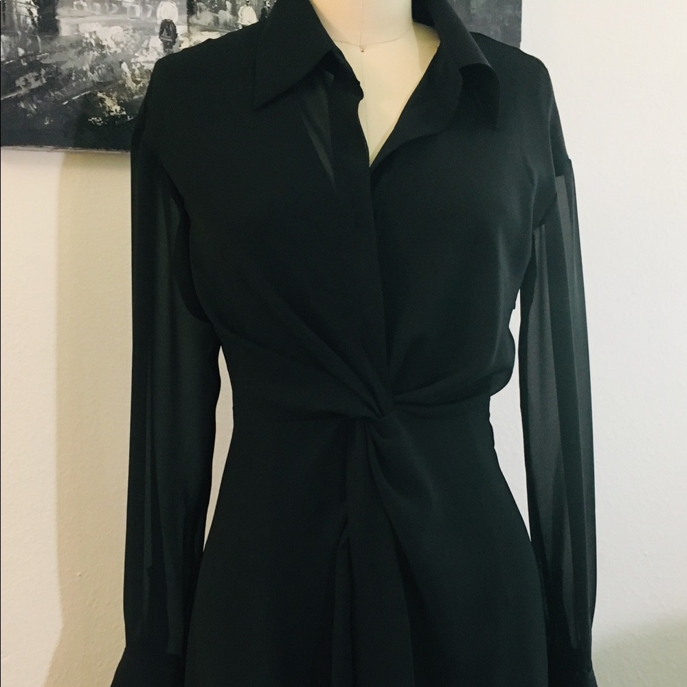 Silk Chiffon Draped Dress